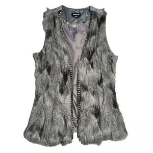 bebe Faux Fur Vest size M